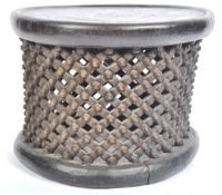 AFRICAN CAMEROON BAMILEKE GROUP CARVED DRUM TABLE