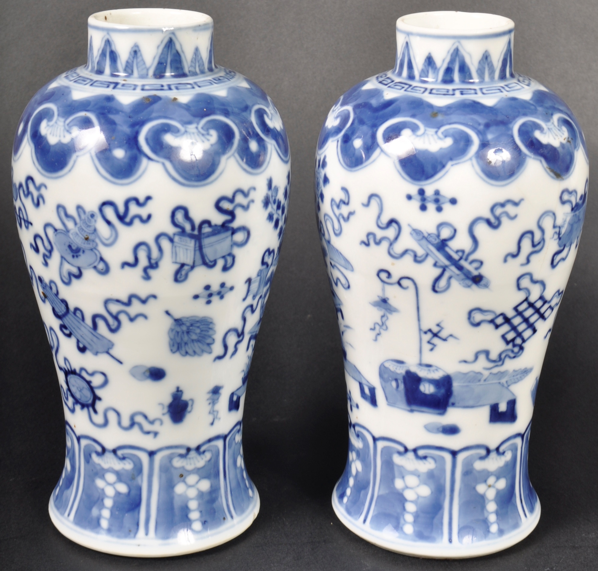 PAIR OF 19TH CENTURY CHINESE KANGXI MARK PRECIOUS OBJECT VASES - Image 8 of 11