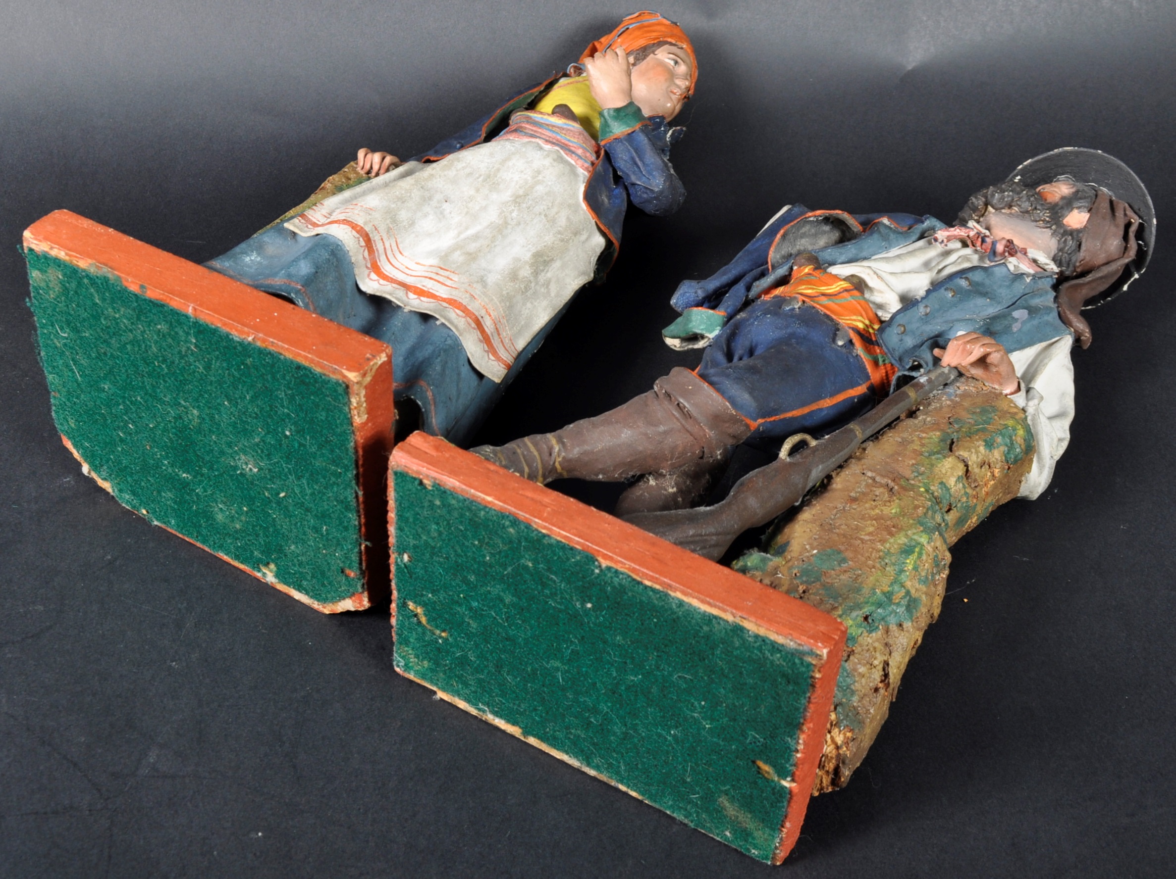 PAIR OF 19TH CENTURY PAPIER MACHE HAND PAINTED FIGURES - Image 9 of 9