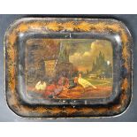 GEORGE III TOLEWARE HAND PAINTED SERVING TRAY