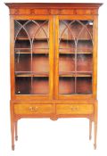 19TH CENTURY GEORGE III MAHOGANY GLAZED CABINET ON STAND