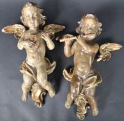 PAIR OF LATE 17TH CENTURY CARVED GILTWOOD CHERUBS