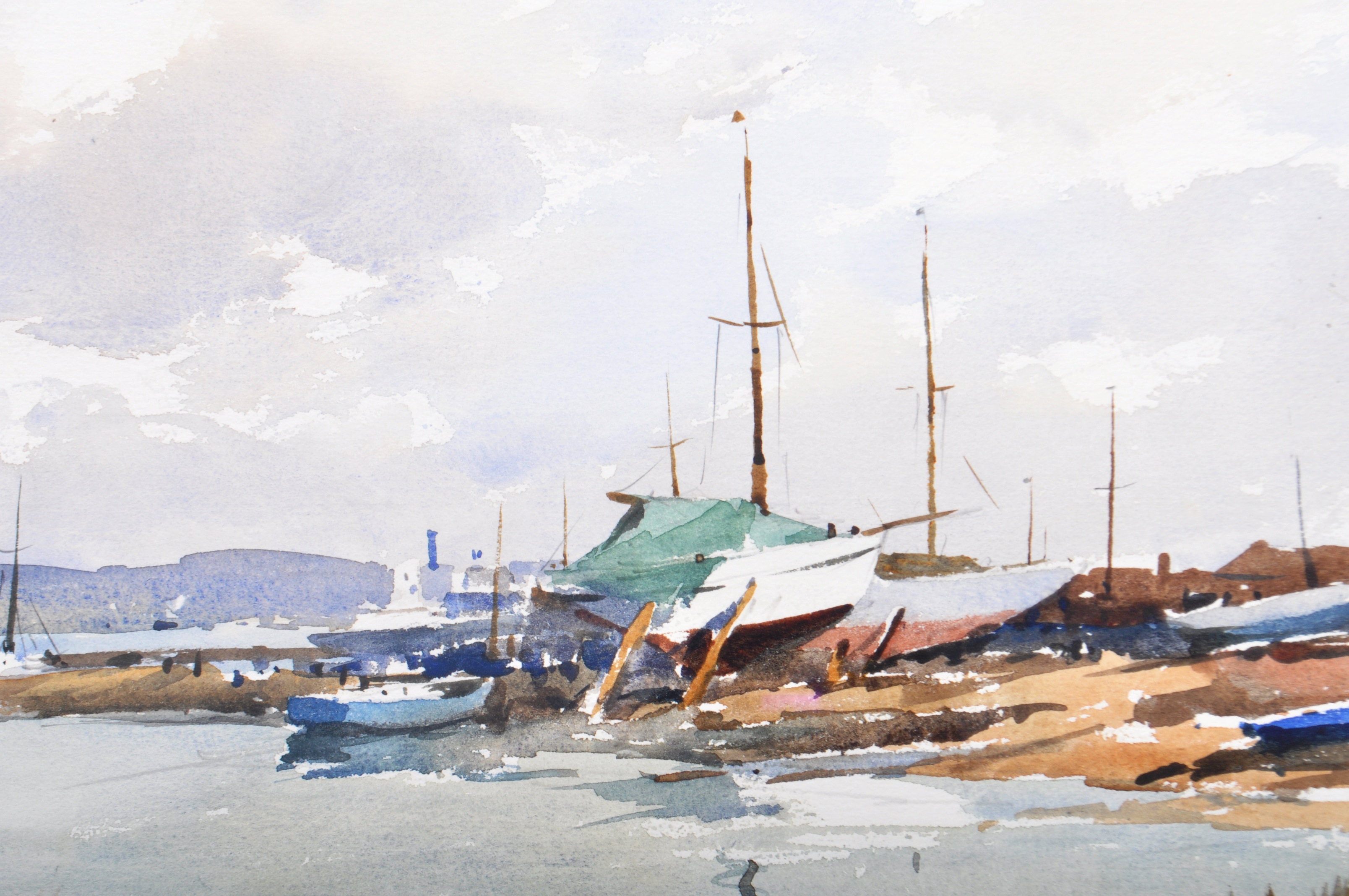 EDWARD WESSON (1910-1983) - WATERCOLOUR PAINTING OF ISLE OF WIGHT - Image 3 of 6