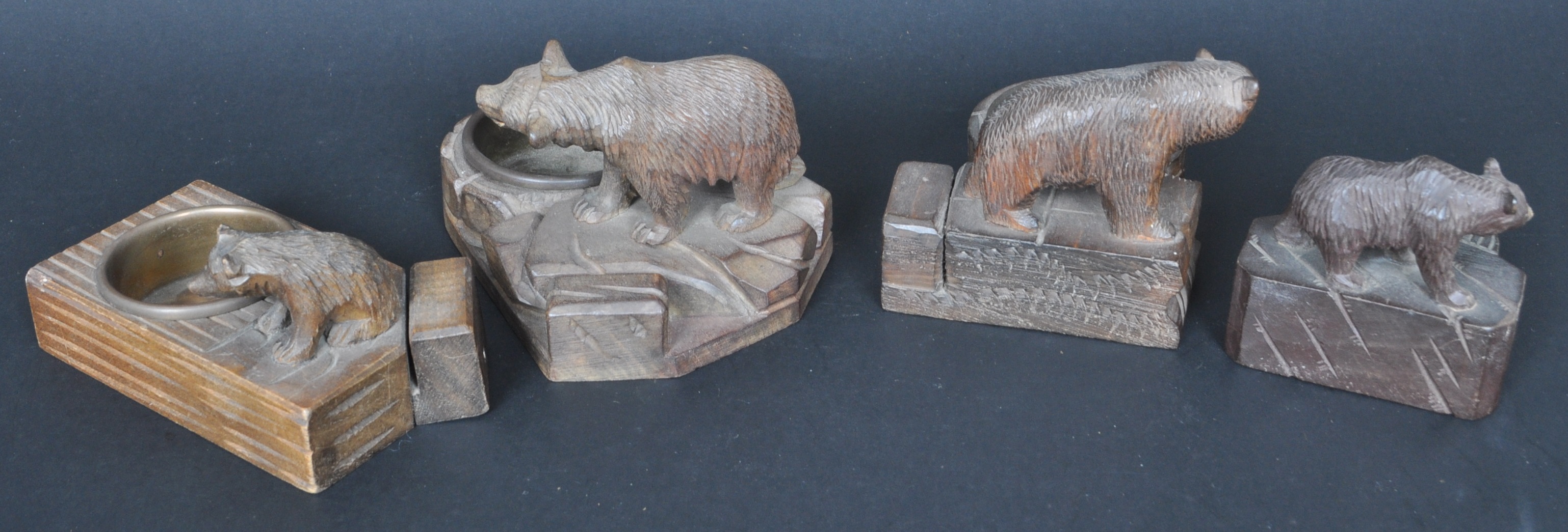 COLLECTION OF 19TH CENTURY HAND CARVED BLACK FOREST BEAR ITEMS - Image 6 of 6