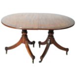 EARLY 19TH CENTURY REGENCY PEDESTAL DINING TABLE