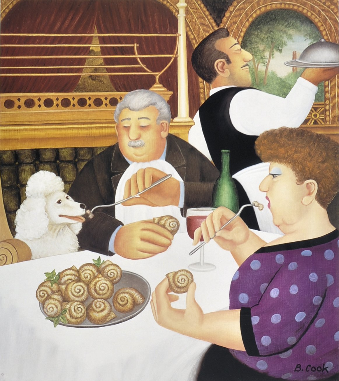 BERYL COOK (1926-2008) - DINING IN PARIS - SIGNED PRINT - Image 2 of 8