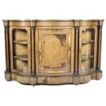 19TH CENTURY VICTORIAN WALNUT SERPENTINE FORM CREDENZA