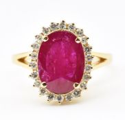 RUBY & DIAMOND CLUSTER RING