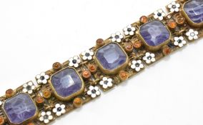 1930S CZECHOSLOVAKIAN ENAMELLED PANEL BRACELET