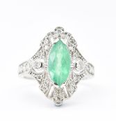 EMERALD & DIAMOND PANNEL RING