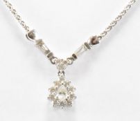 HALLMARKED 18CT GOLD & DIAMOND PENDANT NECKLACE