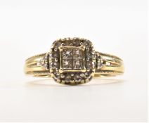 VINTAGE GOLD & DIAMOND CLUSTER RING