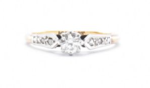 1930S ART DECO 18CT GOLD & PLATINUM DIAMOND RING