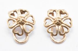 9CT GOLD HALLMARKED FLORAL STUD EARRINGS