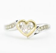 HALLMARKED 9CT GOLD & DIAMOND HEART RING