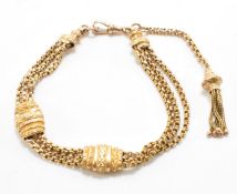 VICTORIAN 9CT GOLD BRACELET CHAIN