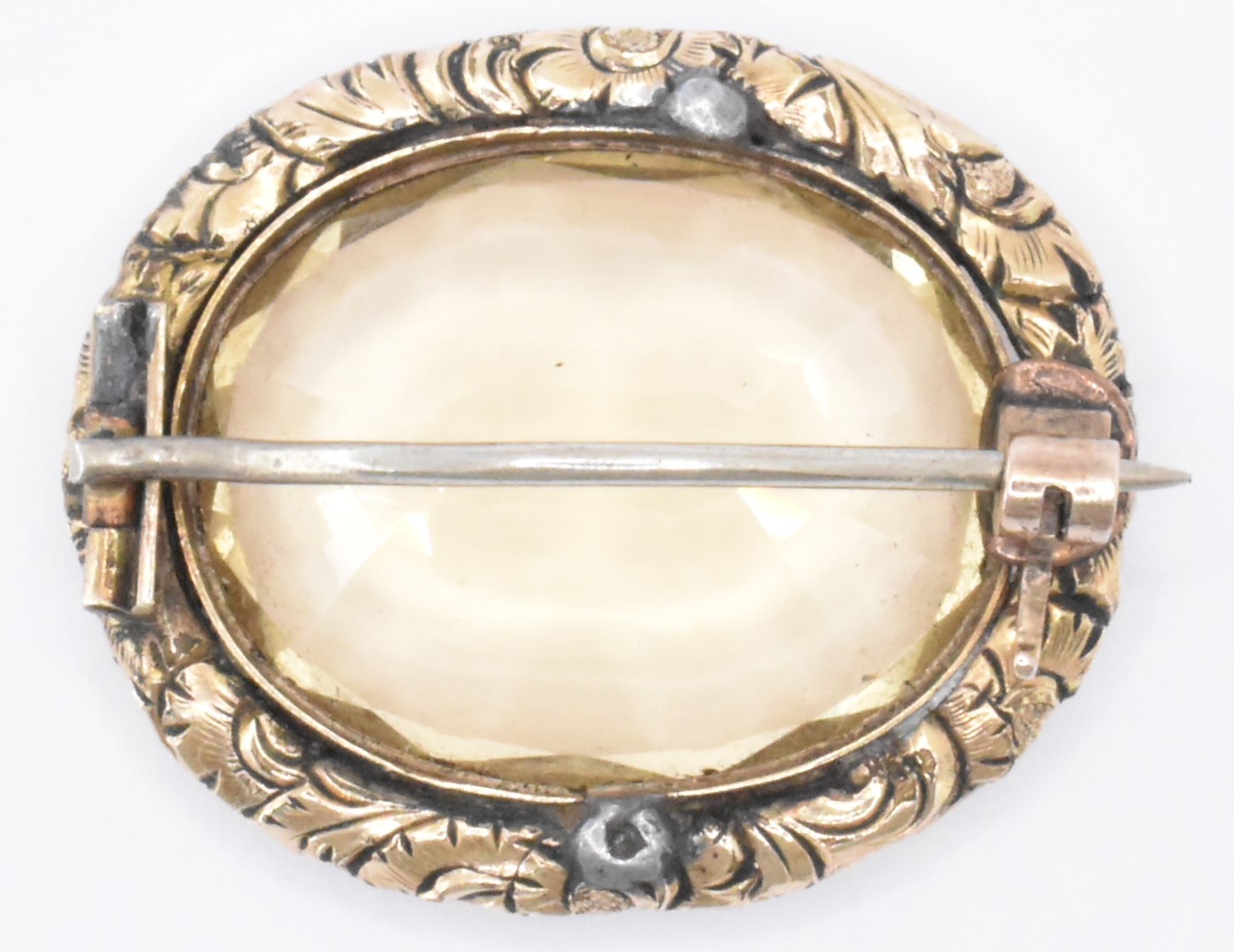 19TH CENTURY GOLD & CITRINE BROOCH PIN - Image 2 of 3