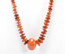VINTAGE AMBER BEADED NECKLACE