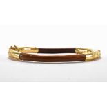 CHINESE WOODEN & GOLD BANGLE BRACELET