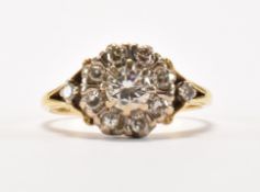 VINTAGE GOLD & DIAMOND FLOWER HEAD CLUSTER RING