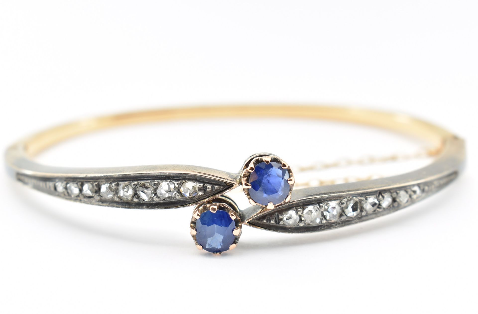 ANTIQUE FRENCH SAPPHIRE & DIAMOND BANGLE