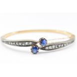 ANTIQUE FRENCH SAPPHIRE & DIAMOND BANGLE