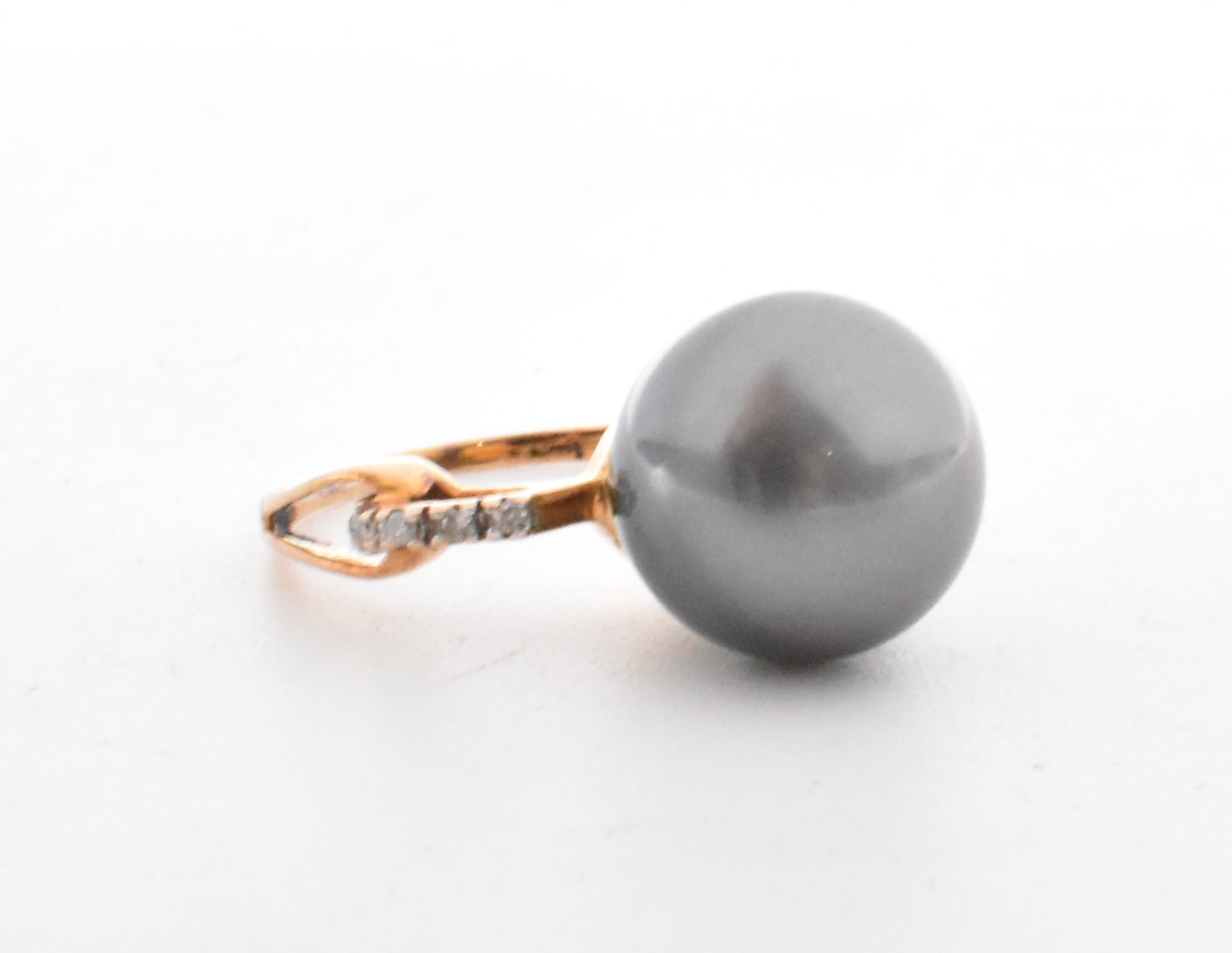 9CT GOLD CULTURED TAHITIAN PEARL & DIAMOND RING - Image 5 of 8