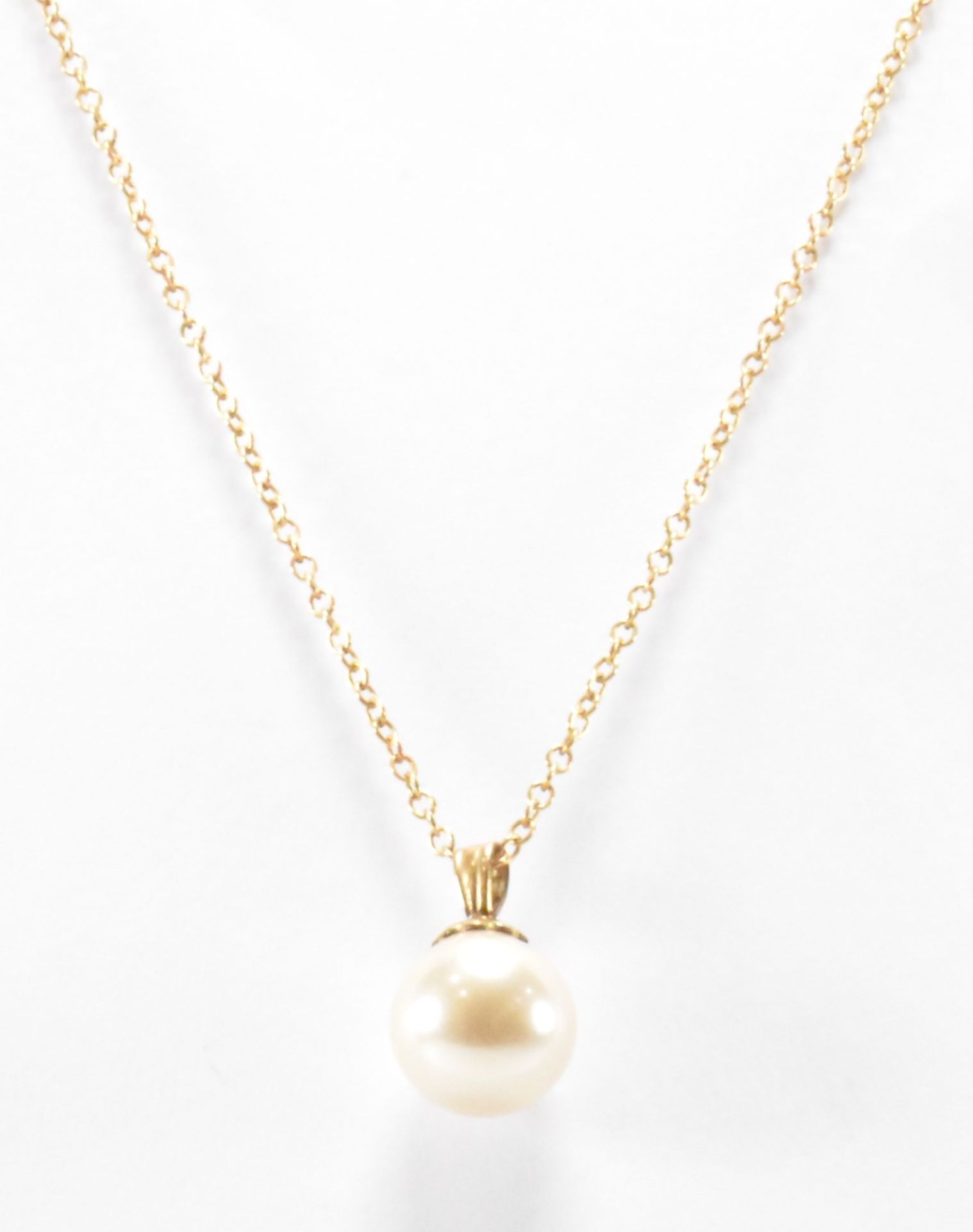 14CT GOLD & PEARL PENDANT NECKLACE - Image 2 of 6