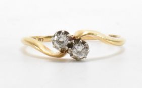 18CT GOLD & DIAMOND CROSSOVER RING