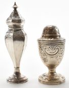TWO ANTIQUE SILVER HALLMARKED PEPPERETTES