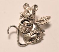 SILVER MOUSE BROOCH