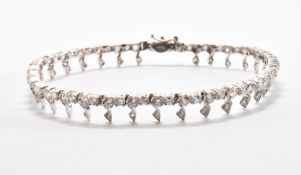 GOLD & WHITE STONE LINE BRACELET