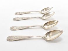 FOUR 19TH CENTURY GERMAN SILVER SPOONS