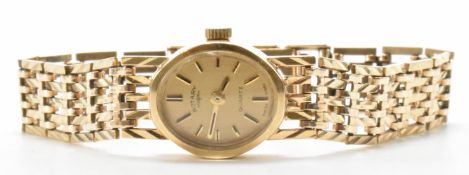 HALLMAKRED 9CT GOLD ROTARY QUARTZ COCKTAIL WATCH