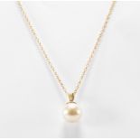 14CT GOLD & PEARL PENDANT NECKLACE