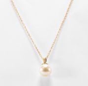 14CT GOLD & PEARL PENDANT NECKLACE