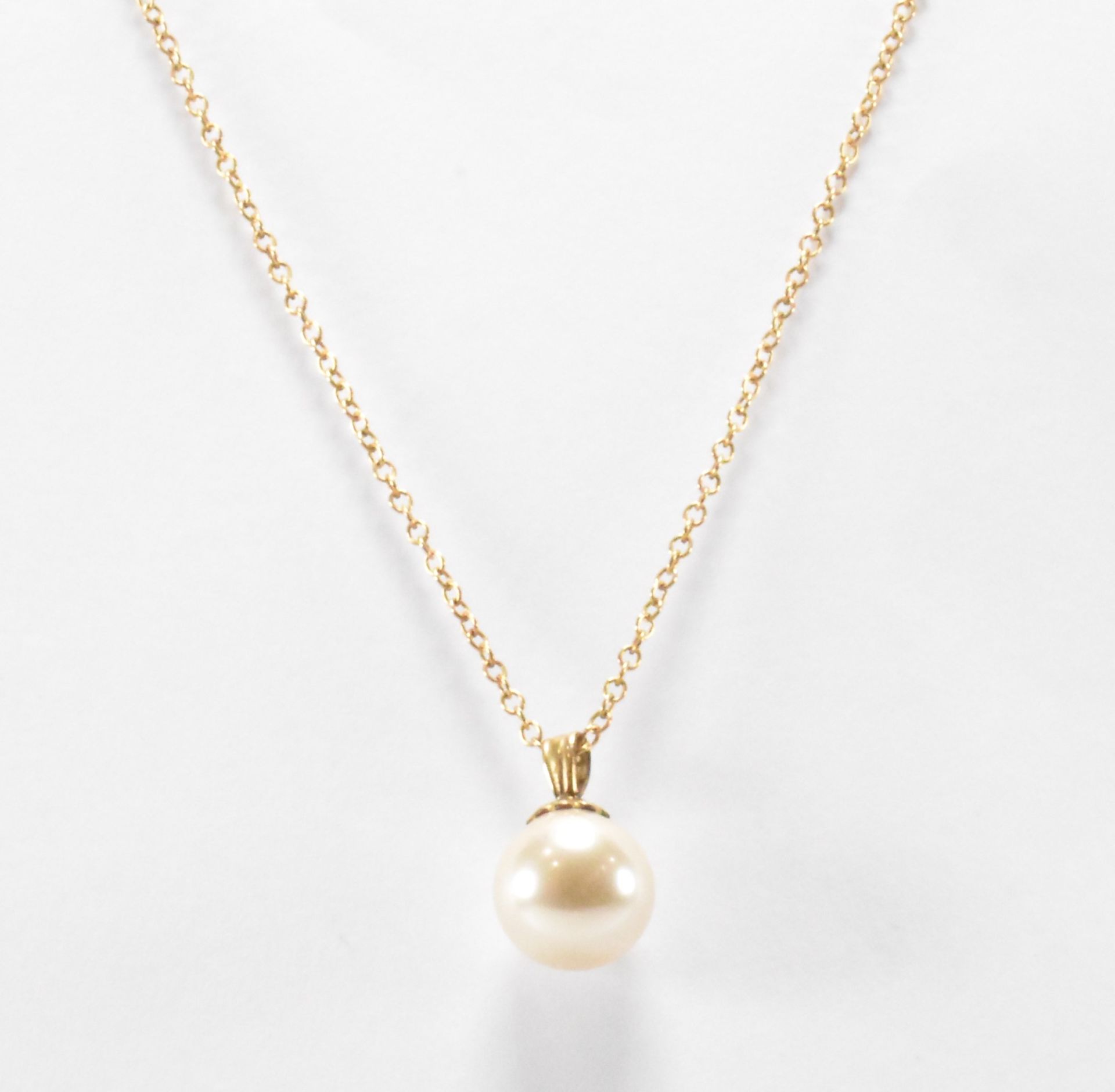 14CT GOLD & PEARL PENDANT NECKLACE