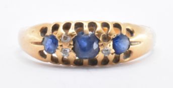 VINTAGE GOLD SAPPHIRE & DIAMOND RING