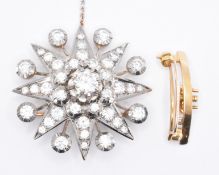 GOLD & DIAMOND STAR BROOCH