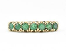 VINTAGE GOLD & EMERALD SEVEN STONE RING