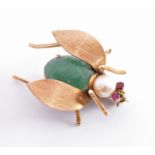 VINTAGE STONE SET BUG BROOCH