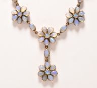 GOLD & OPAL FLORAL FRINGE NECKLACE