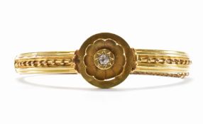 VICTORIAN 15CT GOLD & DIAMOND BANGLE BRACELET