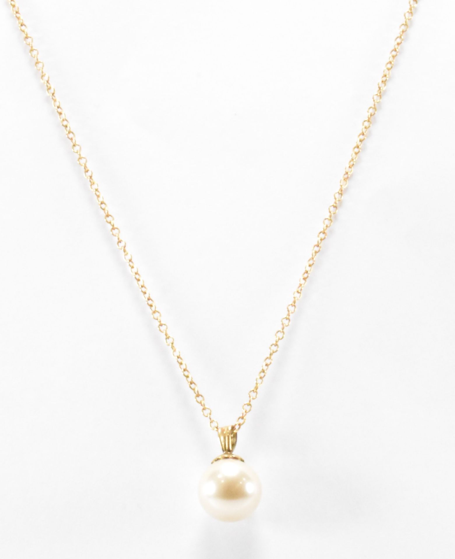 14CT GOLD & PEARL PENDANT NECKLACE - Image 3 of 6