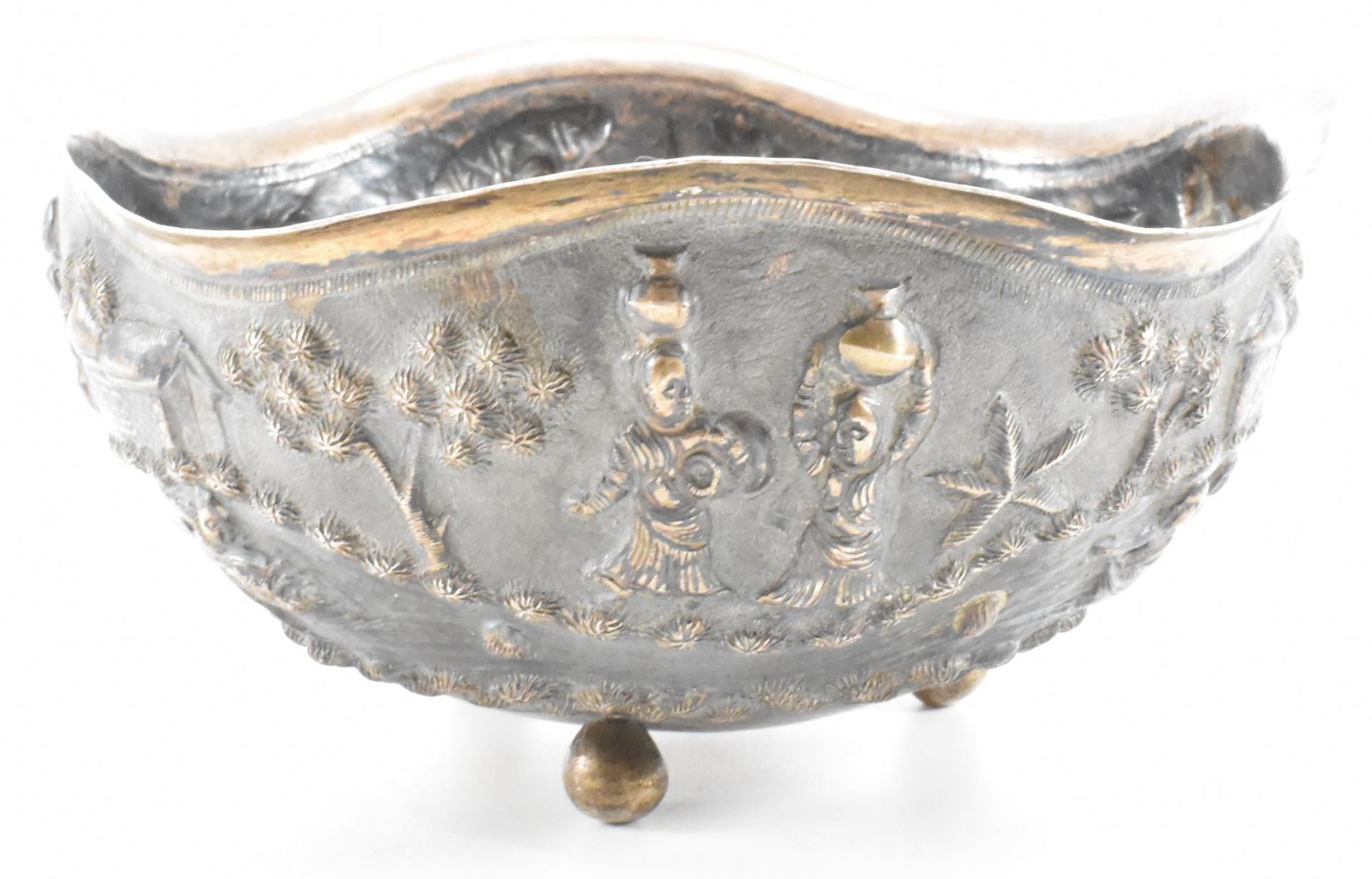19TH CENTURY ANGLO INDIAN COLONIAL SILVER LUCKNOW BOWL - Image 2 of 9
