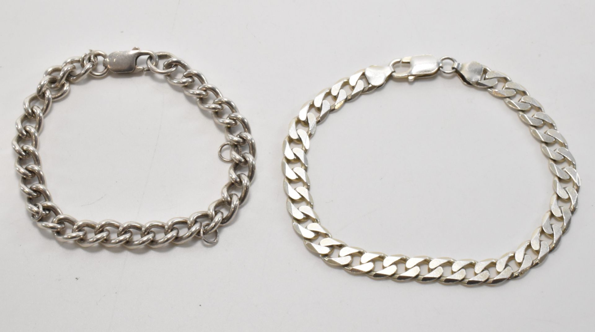 TWO SILVER / 925 BRACELET CHAINS - Bild 2 aus 2