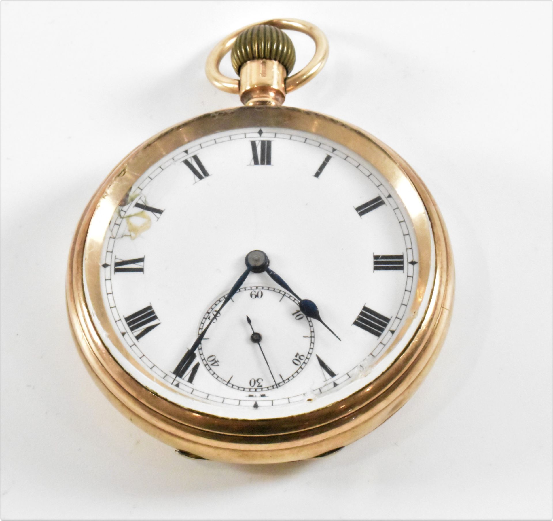ANTIQUE 9CT GOLD OEPN FACE POCKET WATCH