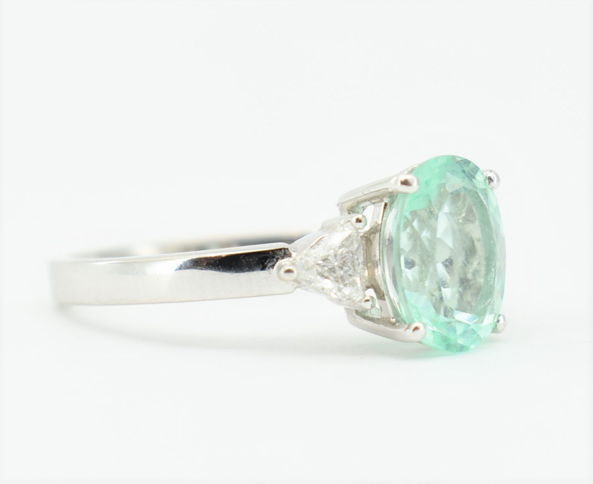 HALLMARKED 18CT GOLD PARAIBA TOURMALINE & DIAMOND RING - Bild 2 aus 6