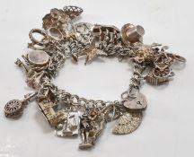 VINTAGE SILVER HALLMARKED CHARM BRACELET