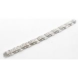 14CT GOLD & DIAMOND PANEL BRACELET